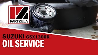 How to Change the Oil on a Suzuki GSXR 1300 Motorcycle  GSXR 1300 Oil Change  Partzillacom [upl. by Vinni]