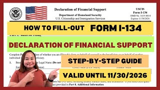 How to fillout Form I134 or Declaration of Financial Support  Stepbystep Guide  Episode 57 [upl. by Aerdnad420]