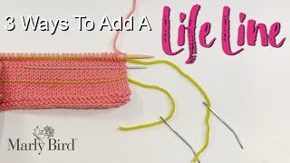 Learn 3 ways for how to add a life line to knitting  Easily pick up dropped stitch in knitting [upl. by Fries411]