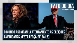 O mundo acompanha atentamente as eleições americanas nesta terçafeira 5  FATO DO DIA [upl. by Nehtanoj236]