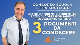 Concorso scuola e TFA Sostegno  3 documenti da conoscere [upl. by Laurel908]