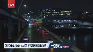 Checking in on conditions at West Michigans major highways amid winter storm [upl. by Gilud501]