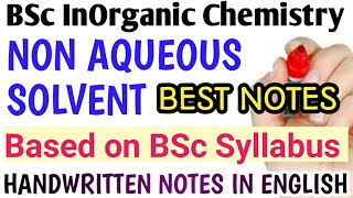 Non aqueous solvent BSc inorgnic chemistry notes in English [upl. by Maddox265]