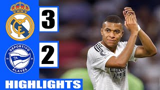 Kylian Mbappe strikes again as Real Madrid beats Deportivo Alaves 32  La Liga Highlights amp Goals [upl. by Akiraa]