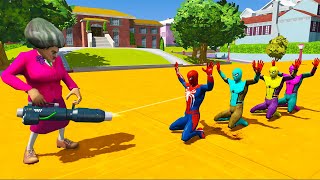 Scary Teacher 3D  Spiderman vs MissT and ice Scream  Spiderman Team Rescue   Game Animation [upl. by Tyrrell505]