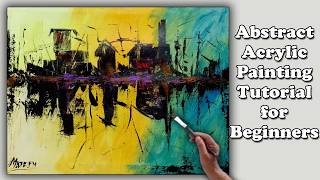 Abstract Acrylic Painting for Beginners  Step by step  Easy Painting [upl. by Eemla]