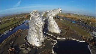 The Kelpies Two giant horse head sculptures unveiled in Scotland [upl. by Eisus]