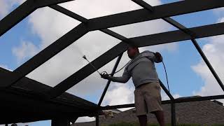 Pool Enclosure Painting and ReScreening  Parrish FL  Part 3 [upl. by Anaud]