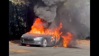 Tesla fire in Tilden park Berkeley [upl. by Carberry]