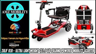 Describing ZiiLIF R3b  Ultra Lightweight 375 lb Folding Powered Mobility Scooter Amazon [upl. by Arand14]