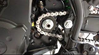 KLR 650 15 tooth to 16 tooth front sprocket change [upl. by Halliday548]