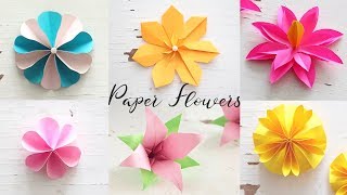 6 Easy DIY Paper Flowers  Flower Making [upl. by Aztin]