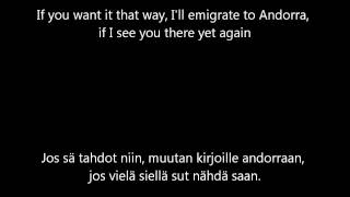 Jippu amp Samuli Edelmann  Jos sä tahdot niin English amp Finnish lyrics [upl. by Gautea212]