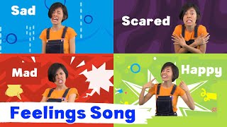 FEELINGS SONG  Happy Sad Mad Scared  Name your feelings preschool amp Kindergarten [upl. by Wilscam613]