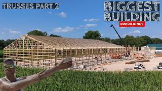 Biggest Building Ever Part 7 Installing Trusses [upl. by Siekram]