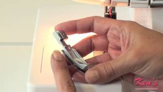 How to use the Brother SA213 Serger Gathering Foot [upl. by Gayl45]