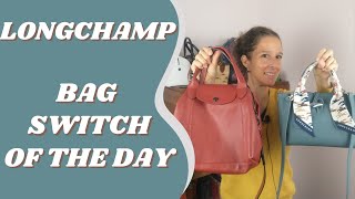 LONGCHAMP  BAG SWITCH OF THE DAY FROM PLIAGE CUIR TO ROSEAU S  WHY YOU MUST HAVE THEM [upl. by Oiluig]