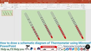 How to draw a schematic diagram of Thermometer using Microsoft PowerPoint [upl. by Eelirem984]