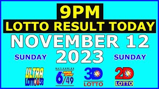 9pm Lotto Result Today November 12 2023 Sunday [upl. by Ilojne681]