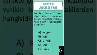 İslamiyet öncesi Türklerde ölen kişilerin eşyalarıyla birlikte gömüldüğü mezarlara verilen isim [upl. by Anikehs]