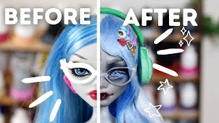 REVAMPING OLD DOLLS  GHOULIA MONSTER HIGH  Doll repaint and customisation relaxing  etellan [upl. by Fleisher]