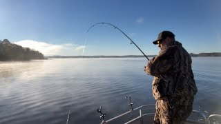 Striper Fishing Lake Wateree Sc 121523 [upl. by Mena]