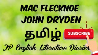 Mac Flecknoe by John Dryden Summary in Tamil [upl. by Nutsud]