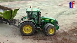 JOHN DEERE 6215R amp 7830 w Tipper Trailers  Im Baustelleneinsatz Korb Germany 13072017 [upl. by Rehm95]