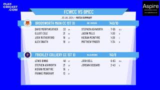 Frickley Colliery CC 1st XI v Brodsworth Main CC 1st XI [upl. by Ardnassac]