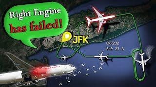 BIRD STRIKE  ENGINE FAILURE  China Cargo Emergency Return to JFK [upl. by Michaela114]