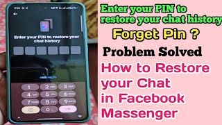 Enter your PIN to restore your chat history  how to delete facebook massenger pin [upl. by Canfield]