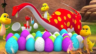 Long Neck Dinosaur Family  Dinosaur Eggs Hatching  Funny Dinosaurs Eggs Compilation 3D Cartoons [upl. by Intirb]