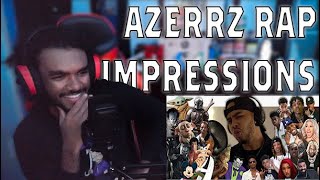 HES BACK Azerrz Hit Rap Songs in Voice Impressions 3 REACTION [upl. by Yeleek]