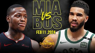 Miami Heat vs Boston Celtics Full Game Highlights  February 11 2024  FreeDawkins [upl. by Nyberg]