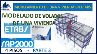 Como Modelar Voladizos de una Vivienda en ETABS  Parte 3 [upl. by Ziza604]