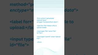 Multipart form data in html html coding htmltutorial form [upl. by Charil]