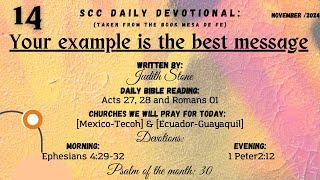 Thursdays Devotional Your example is the best message [upl. by Josh626]