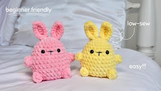 Beginner friendly crochet bunny TUTORIAL Super easy AND its lowsew [upl. by Shaw]