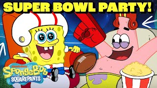 FULL EPISODE SpongeBob Throws a Super Bowl Party 🏈🎉 w Patrick  SpongeBob [upl. by Nosimaj611]