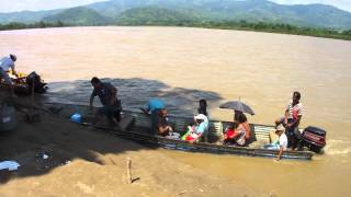 Boat Arriving on Rio Huallaga  Juanjui Peru [upl. by Quirk]