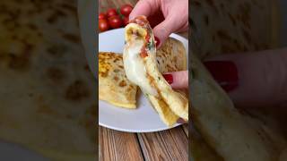 Сhessy Omelette Wrap 🧀🍅🌮shorts asmr recipe [upl. by Nosinned]