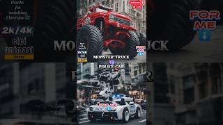 monster trucks vs police cars animation edits monstertrucks animation shorts trendingshorts [upl. by Jew]