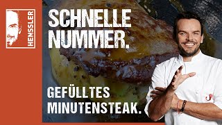 Schnelles gefülltes Minutensteak mit Avocado und Champignons von Steffen Henssler [upl. by Ainehs416]