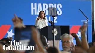 I’m speaking Kamala Harris hits back at protesters during Detroit campaign rally [upl. by Chrisoula]