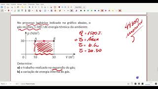 No processo isobárico indicado no gráfico abaixo o gás recebeu 1500 J de energia térmica do [upl. by Aufa166]
