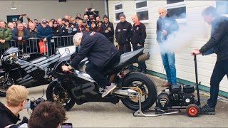 CRIGHTON CR700W Rotary Engine StartUp amp RevUp Exhaust Sound at THE BRISTOL CLASSIC MOTORCYCLE SHOW [upl. by Cowie]