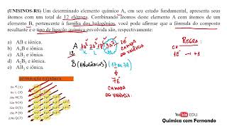 UNISINOSRS Um determinado elemento químico A em seu estado fundamental apresenta seus átomos co [upl. by Asimaj]