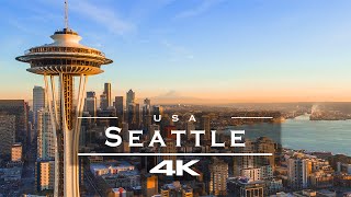 Seattle Washington  USA 🇺🇸  by drone 4K [upl. by Ahrendt]