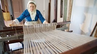 Weaving on Mount Vernons 18th Century Loom [upl. by Rhodie]