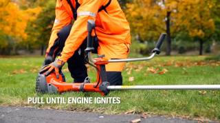 How to start a petrol brushcutter [upl. by Muirhead]